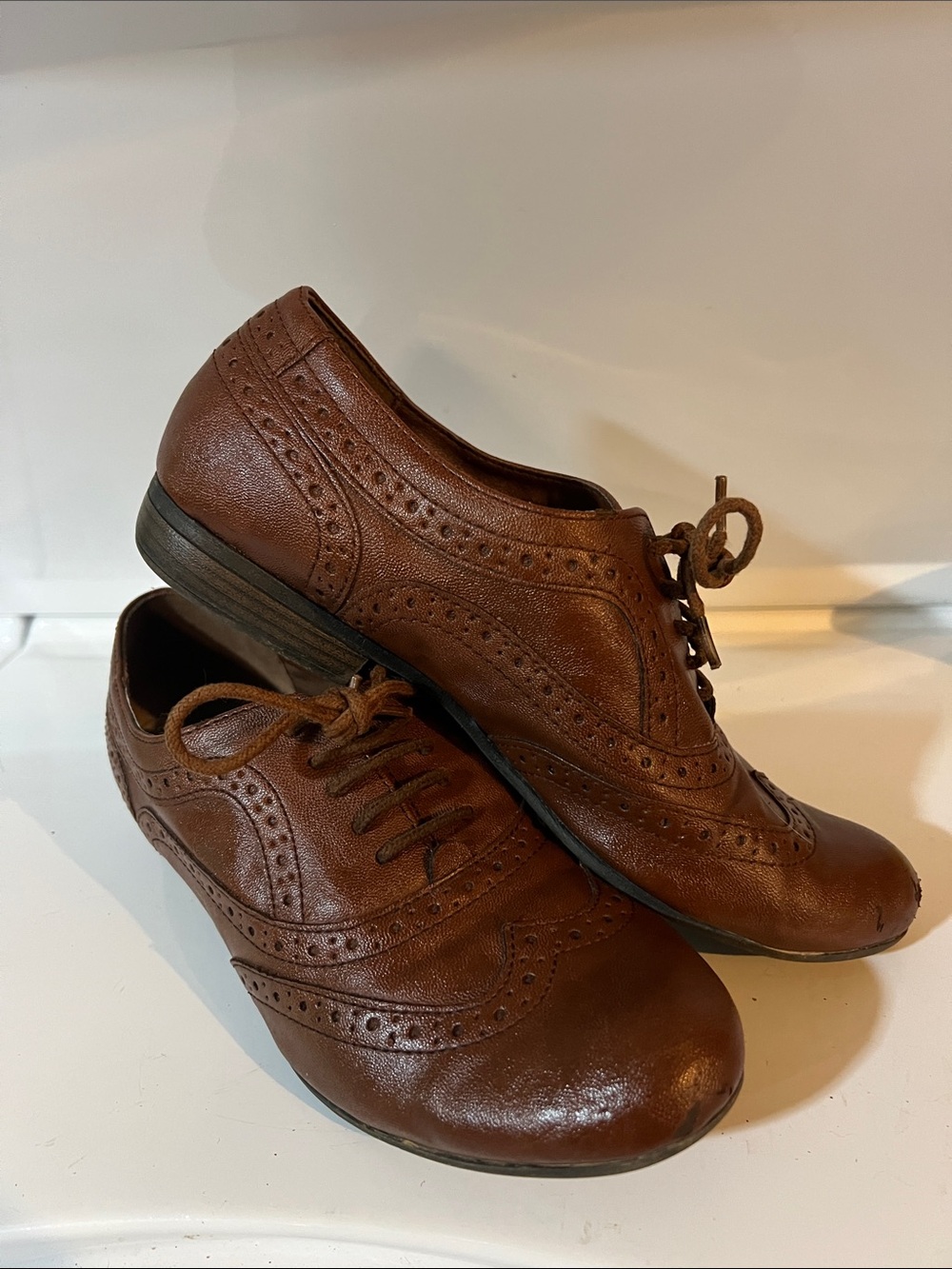 Xappeal Brown Leather Brogue Derby Oxfords size 7 Women’s